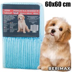 Vienkartinės šunų palutės Berimax, 40 vnt., 60x60 cm kaina ir informacija | Priežiūros priemonės gyvūnams | pigu.lt