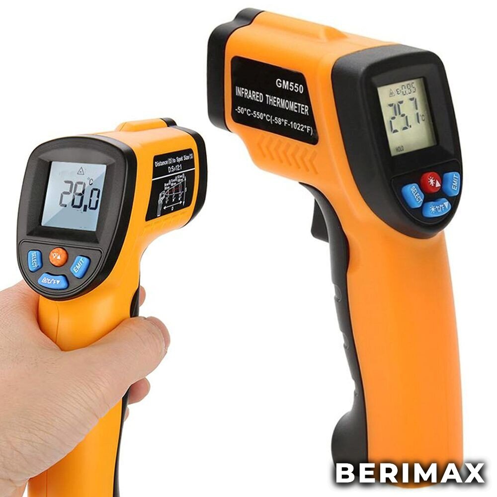 Bekontaktis termometras Berimax G1630 -50 +550° kaina ir informacija | Mechaniniai įrankiai | pigu.lt