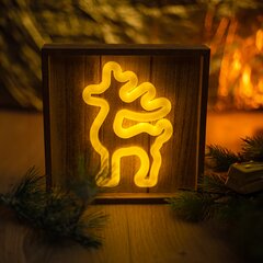 Neon Wood Frame LED DEER warm white FLNW01 Forever Light kaina ir informacija | Pakabinami šviestuvai | pigu.lt