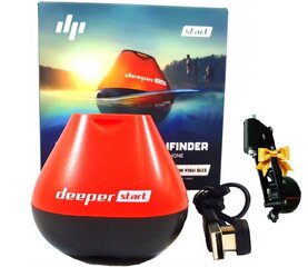 Echolotas Deeper Fishfinder Start, 6.5x6.5x6.5 cm ir Deeper echolotui skirtas laikiklis, 20 cm. цена и информация | Deeper Товары для рыбалки | pigu.lt