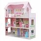 Medinis lėlių namas su baldais ir 4 lėlės kaina ir informacija | Žaislai mergaitėms | pigu.lt