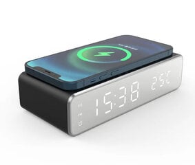 Часы с беспроводной зарядкой, будильником и функцией температуры Livman MSL-W258 цена и информация | Зарядные устройства для телефонов | pigu.lt