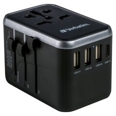 Verbatim Adapter podróżny EU|UK|US 3xUSB-A|2xUSB-C PD 61W UTA-04 czarny|black 49546 цена и информация | Адаптеры, USB-разветвители | pigu.lt