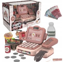 Игрушечный кассовый аппарат со звуком и аксессуарами 24 шт., розовый цена и информация | Игрушки для девочек | pigu.lt