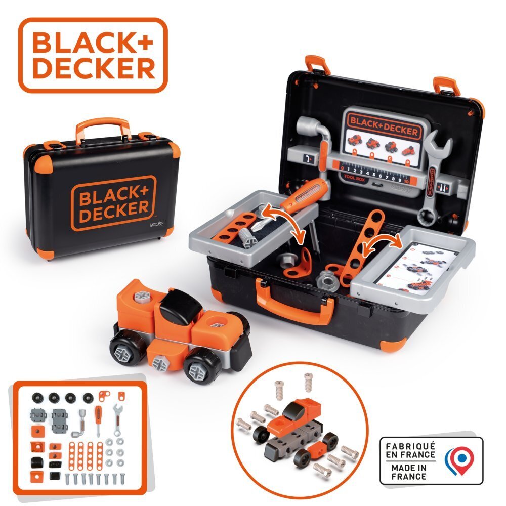 Vaikiškas įrankių dėklas Smoby Black Decker, 39 d. kaina ir informacija | Žaislai berniukams | pigu.lt