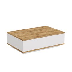 Кофейный столик Asir, 90x28,6x60см, белый и бежевый цена и информация | Журнальные столы | pigu.lt