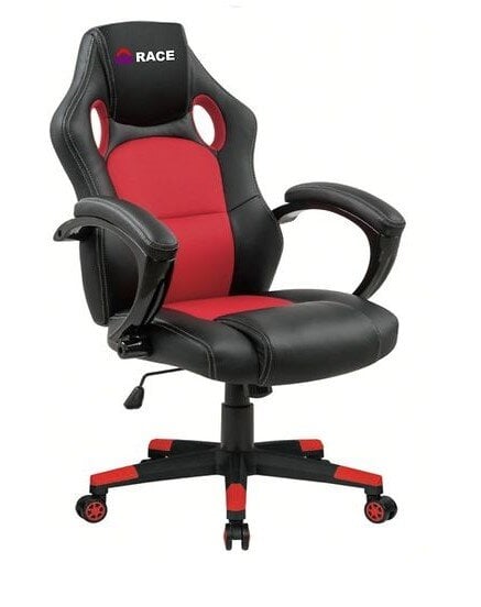 Žaidimų kėdė Race, juoda/raudona kaina ir informacija | Biuro kėdės | pigu.lt