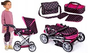 Lėlių vežimėlis + lovytė ir kėdžių komplektas Doris kaina ir informacija | Žaislai mergaitėms | pigu.lt