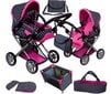 Lėlių vežimėlio rinkinys 2 in 1 MarioToys 9346 + vaikiška lovelė kaina ir informacija | Žaislai mergaitėms | pigu.lt