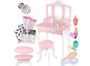 Детский косметический столик со стулом и аксессуарами, розовый цена и информация | Игрушки для девочек | pigu.lt