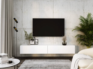 Висящий шкаф под телевизор, белый, 2х100 см цена и информация | Тумбы под телевизор | pigu.lt