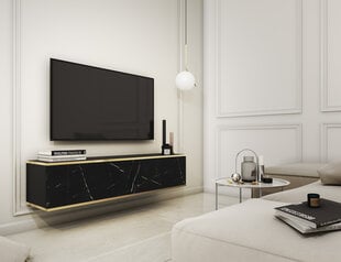 Висящий телевизионный шкаф 135 cm, Черный цена и информация | Тумбы под телевизор | pigu.lt