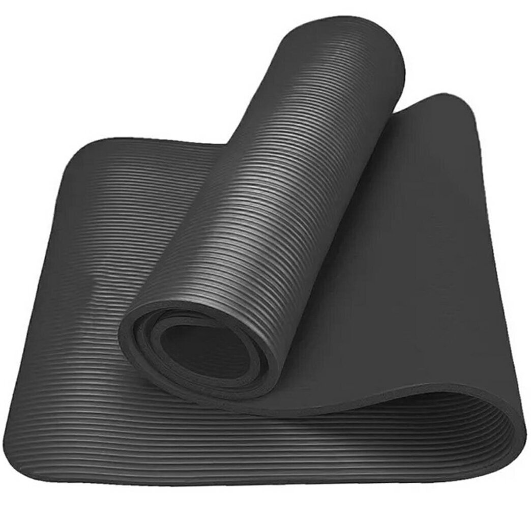 Fitneso kilimėlis su dirželiu ir krepšiu Perf, 183x60 cm, juodas kaina ir informacija | Kilimėliai sportui | pigu.lt