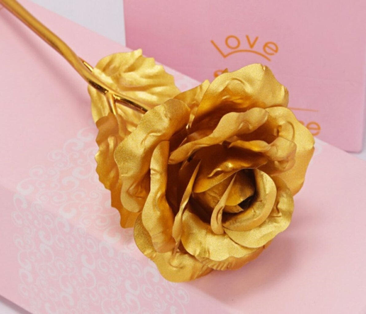 Amžinoji rožė Perf, auksinė kaina ir informacija | Dirbtinės gėlės | pigu.lt