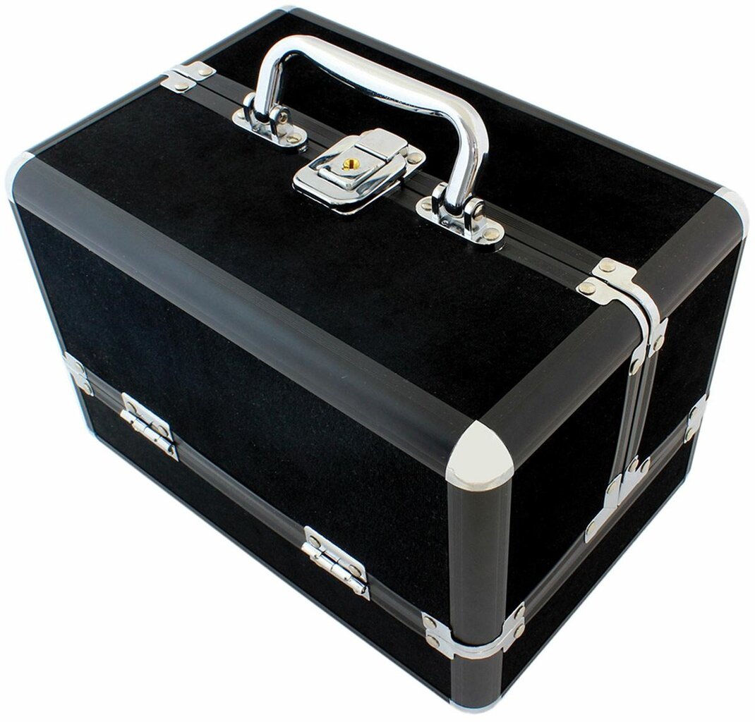 Kosmetikos dėžutė Perf, 25x17x17 cm, juoda kaina ir informacija | Kosmetinės, veidrodėliai | pigu.lt