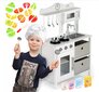 Medinė vaikiška virtuvėlė su švieselėmis ir priedais цена и информация | Lavinamieji žaislai | pigu.lt