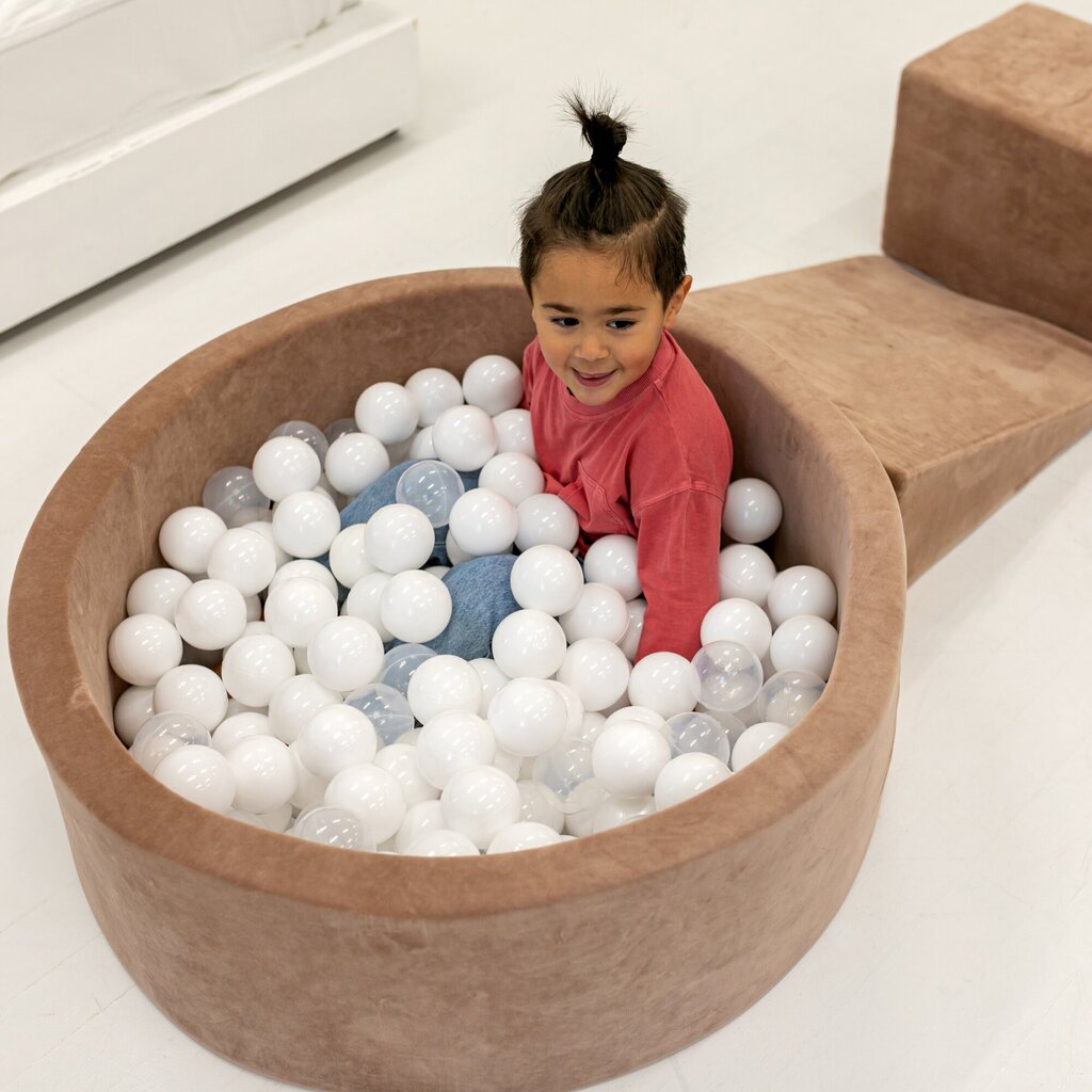 Žaidimų rinkinys su kamuoliukų baseinu MeowBaby, 200 kamuoliukų, rudas kaina ir informacija | Žaislai kūdikiams | pigu.lt