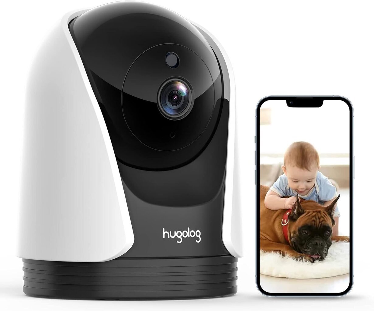 Mobilioji auklė Hugolog Camera Baby Monitor 2K Wi-Fi kaina ir informacija | Mobilios auklės | pigu.lt