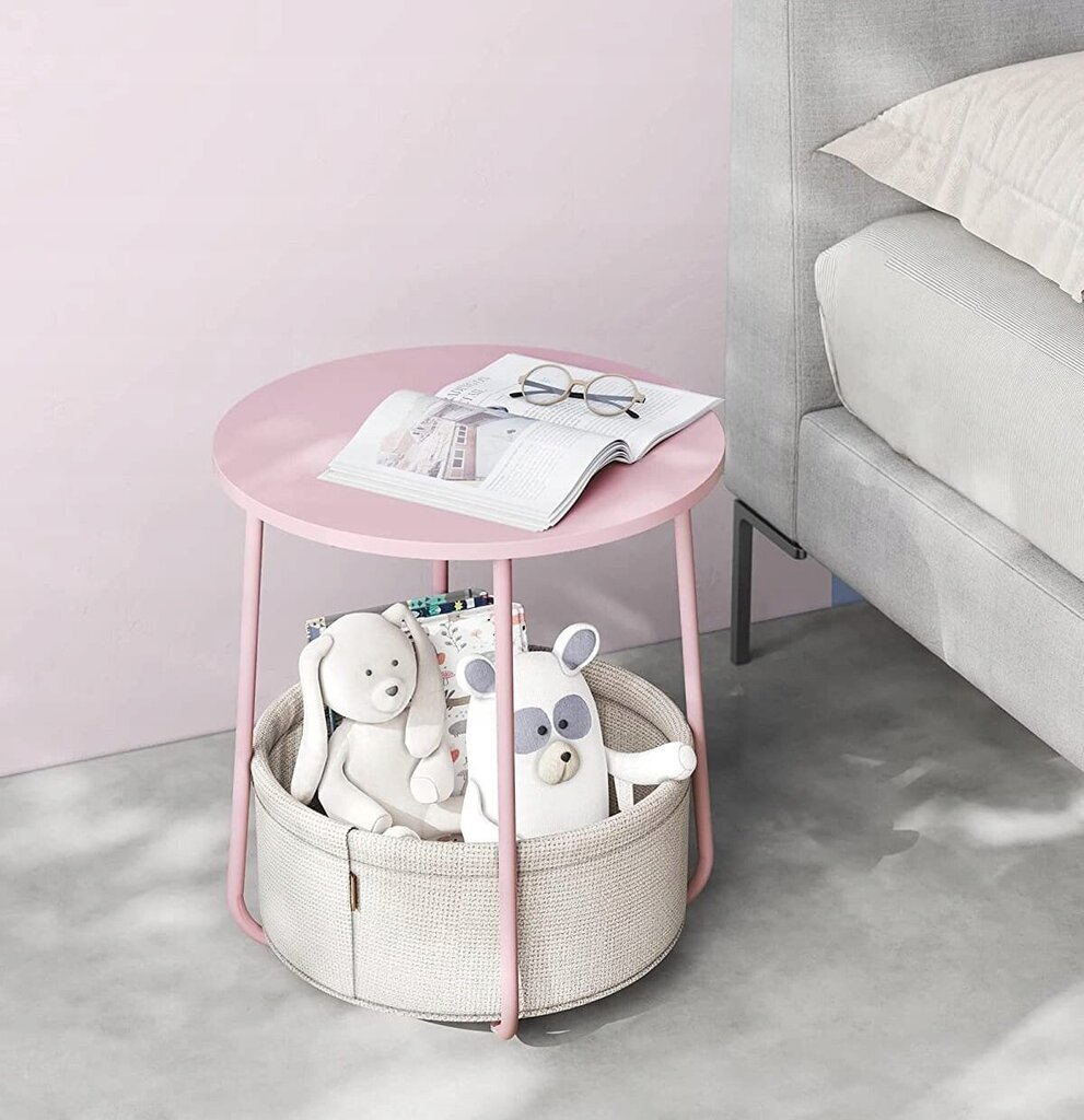 Vaikiškas stalas su krepšiu žaislams Zanzara, rožinis kaina ir informacija | Vaikiškos kėdutės ir staliukai | pigu.lt