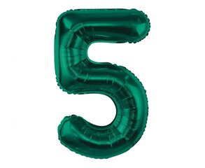 Folinis balionas, numeris 5, žalias, 85 cm kaina ir informacija | Balionai | pigu.lt
