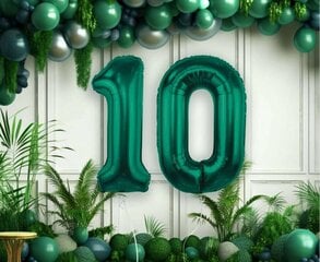 Folinis balionas, numeris 0, žalias, 85 cm цена и информация | Шарики | pigu.lt
