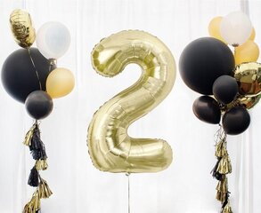 Folinis balionas, numeris 2, auksinės spalvos, 85 cm цена и информация | Шарики | pigu.lt