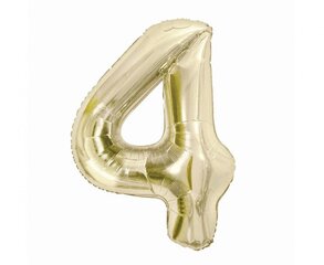 Folinis balionas, numeris 4, auksinės spalvos, 85 cm цена и информация | Шарики | pigu.lt