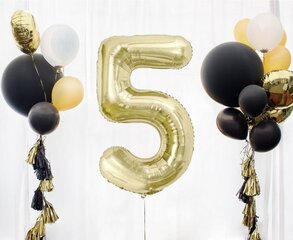 Folinis balionas, numeris 5, auksinės spalvos, 85 cm цена и информация | Шарики | pigu.lt