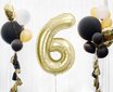 Folinis balionas, numeris 6, auksinės spalvos, 85 cm цена и информация | Balionai | pigu.lt