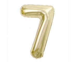 Folinis balionas, numeris 7, auksinės spalvos, 85 cm цена и информация | Шарики | pigu.lt