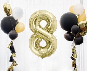 Folinis balionas, numeris 8, auksinės spalvos, 85 cm цена и информация | Шарики | pigu.lt