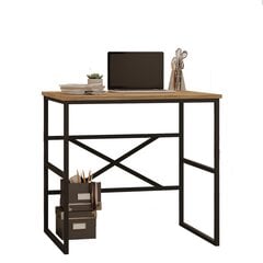 Rašomasis stalas Asir, 80x75x60cm, juodas/smėlio spalvos kaina ir informacija | Kompiuteriniai, rašomieji stalai | pigu.lt