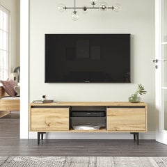 Подставка под телевизор Asir, 140x48,1x35,5см, темно-коричневый/черный цена и информация | Тумбы под телевизор | pigu.lt