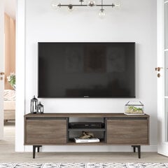 Подставка под телевизор Asir, 140x48,1x35,5см, темно-коричневый/черный цена и информация | Тумбы под телевизор | pigu.lt