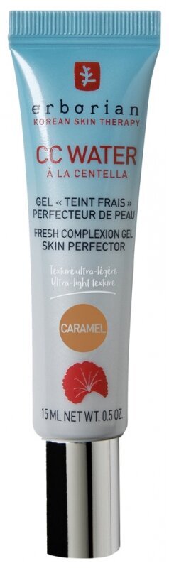 Tonuojantis veido kremas Erborian CC Water with Centella Fresh Complexion Gel Skin Perfector, Caramel, 15 ml kaina ir informacija | Veido kremai | pigu.lt