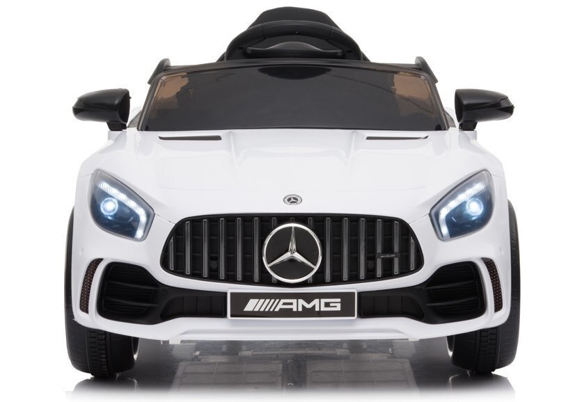 Vienvietis vaikiškas akumuliatorinis automobilis Mercedes GT R, baltas kaina ir informacija | Elektromobiliai vaikams | pigu.lt