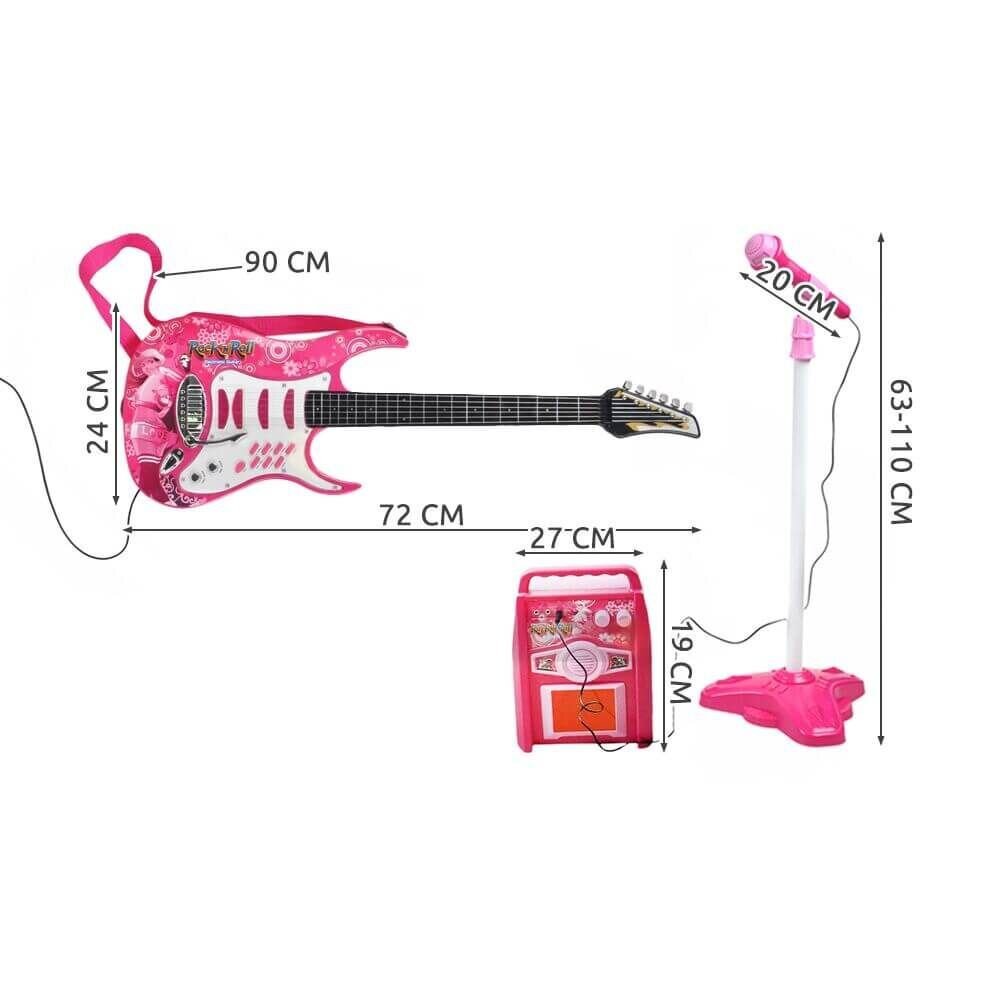 Vaikiška gitara su stiprintuvu ir mikrofonu kaina ir informacija | Lavinamieji žaislai | pigu.lt