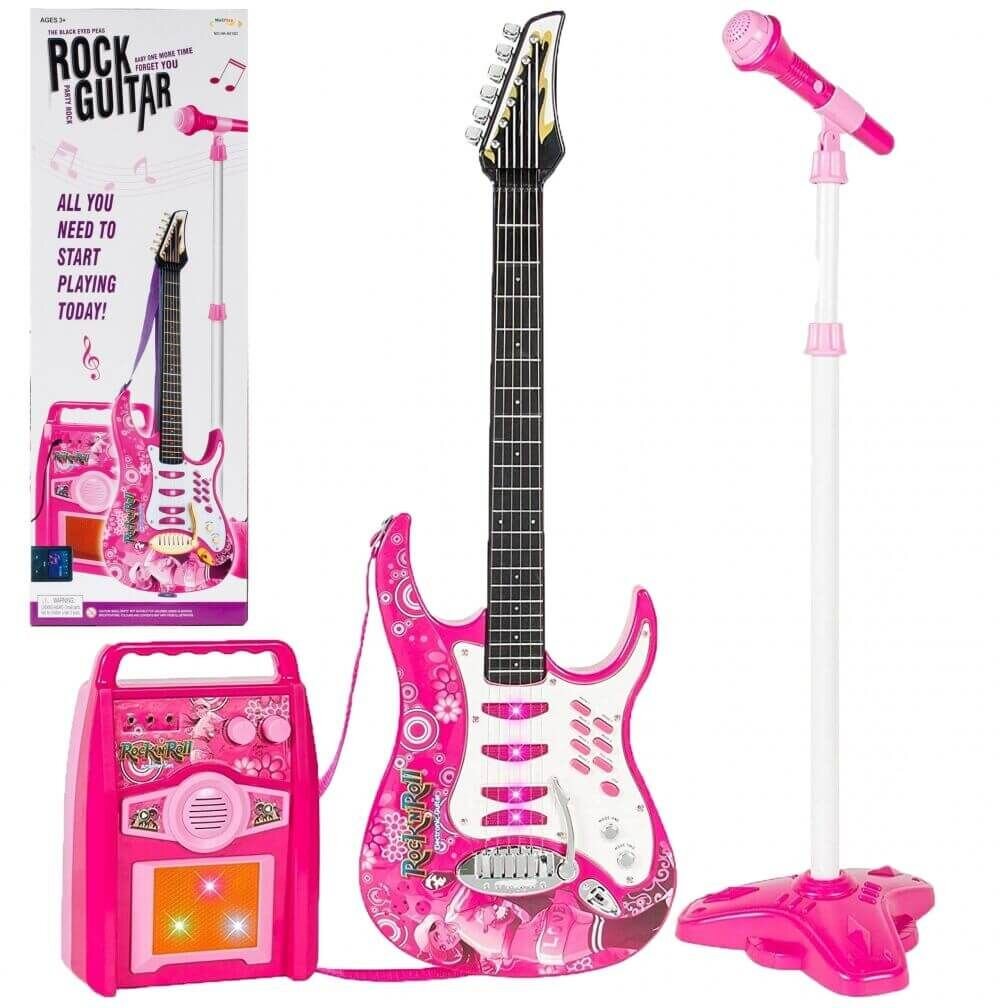 Vaikiška gitara su stiprintuvu ir mikrofonu kaina ir informacija | Lavinamieji žaislai | pigu.lt