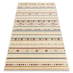 Ковер шерстяной KILIM 7948/52933 Ромбы, этнические бежевый / серый / бордо цена и информация | Ковры | pigu.lt