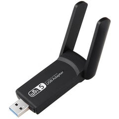 USB Wifi adapteris USB 3.0 1300mbps dviguba antena kaina ir informacija | Nenurodyta Kompiuterinė technika | pigu.lt