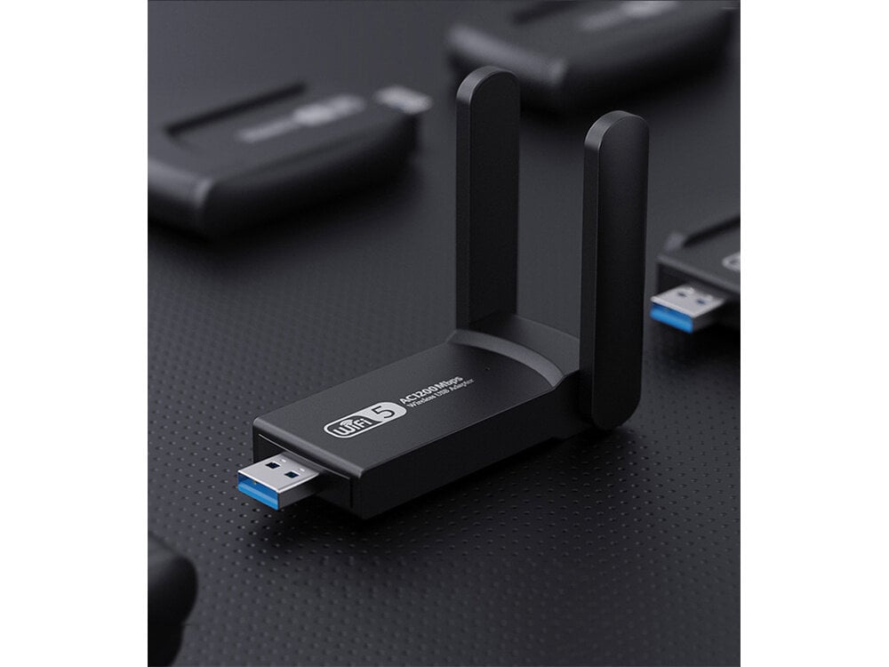 USB Wifi adapteris USB 3.0 1300mbps dviguba antena цена и информация | Adapteriai, USB šakotuvai | pigu.lt