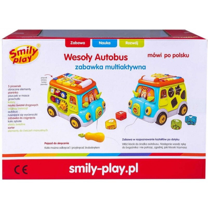 Besisukantis rūšiavimo autobusas Smily Play kaina ir informacija | Žaislai kūdikiams | pigu.lt