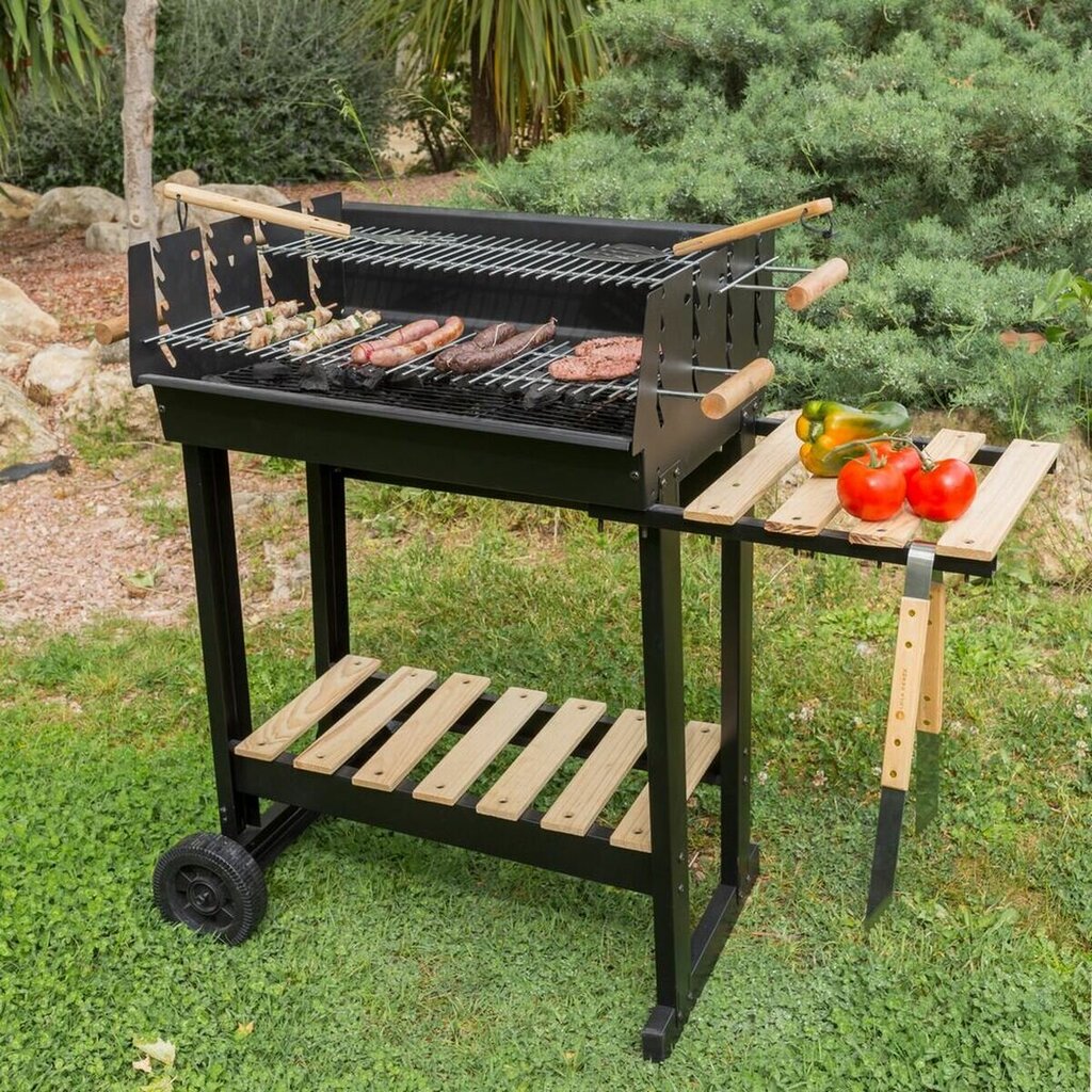 Kepsninė Bigbuy Bbq, 88x46x90 cm, juoda kaina ir informacija | Kepsninės, griliai | pigu.lt