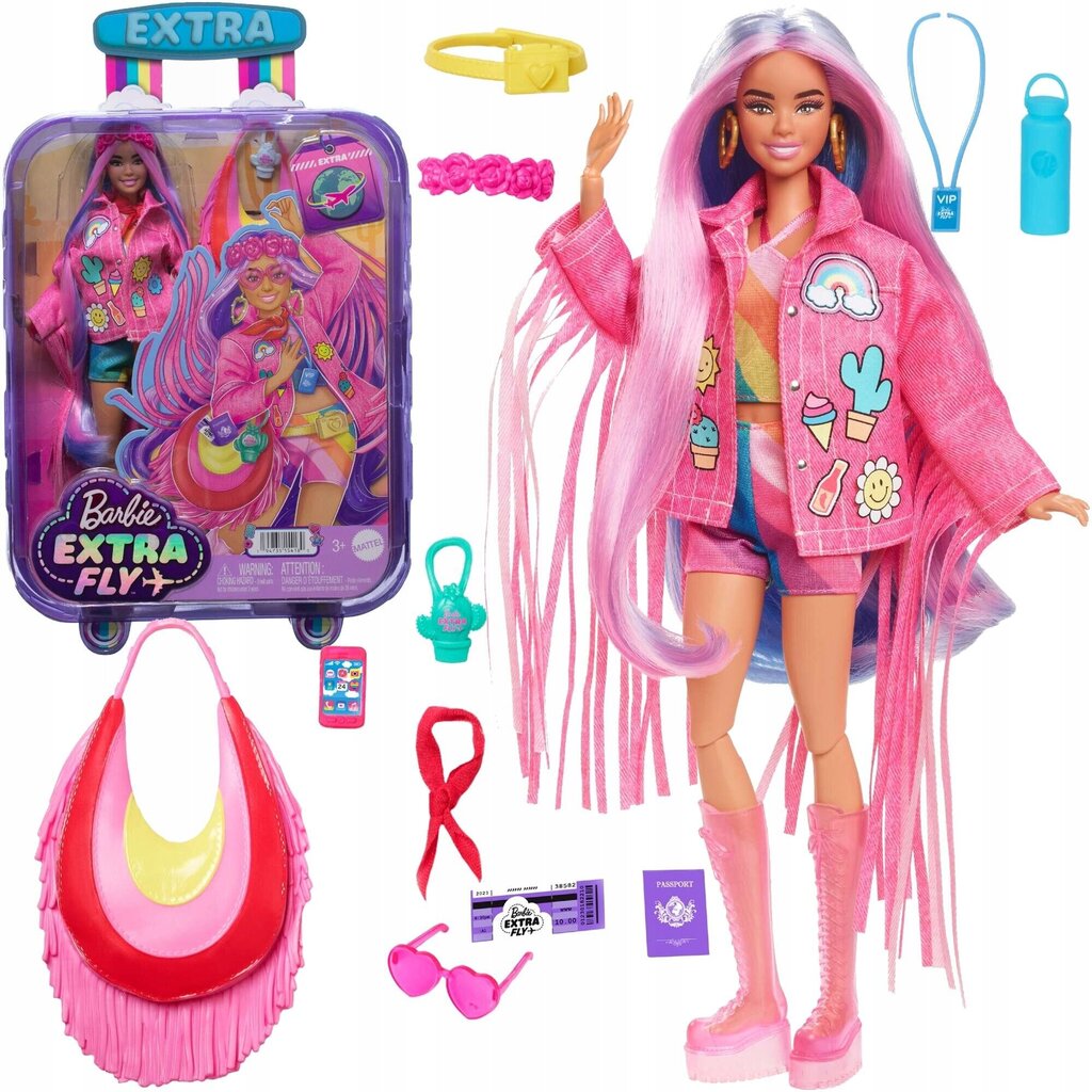 Lėlė Barbie Extra Fly Doll Hippie HPB15 цена | pigu.lt