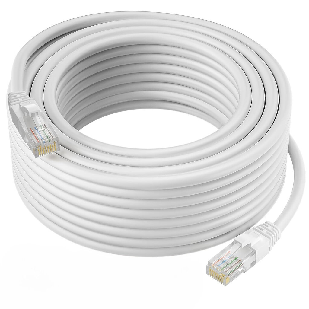 Сетевой провод Сетевой кабель RJ-45 CAT 5e LAN Сетевой кабель с 2 разъемами  RJ45, 30 м цена | pigu.lt