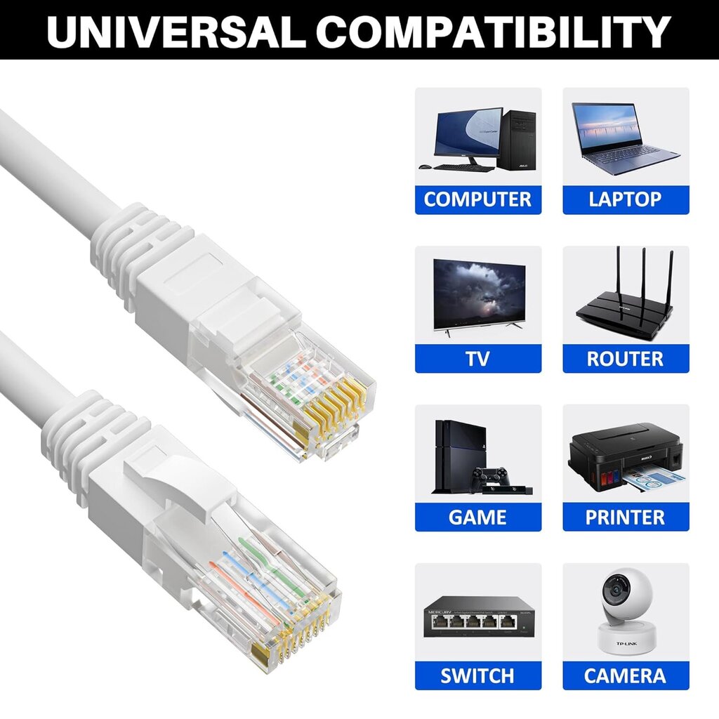 Modux Cat 5e, RJ-45, 30 m kaina ir informacija | Kabeliai ir laidai | pigu.lt