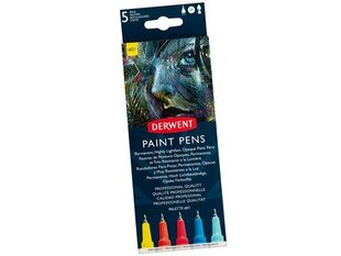 Žymeklių rinkinys Derwent Paint Pen No01, 5vnt цена и информация | Принадлежности для рисования, лепки | pigu.lt