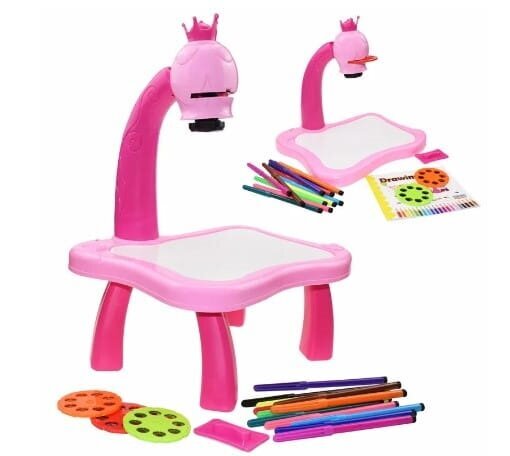 Vaikų piešimo projektorius PD8, rožinis kaina ir informacija | Žaislai kūdikiams | pigu.lt