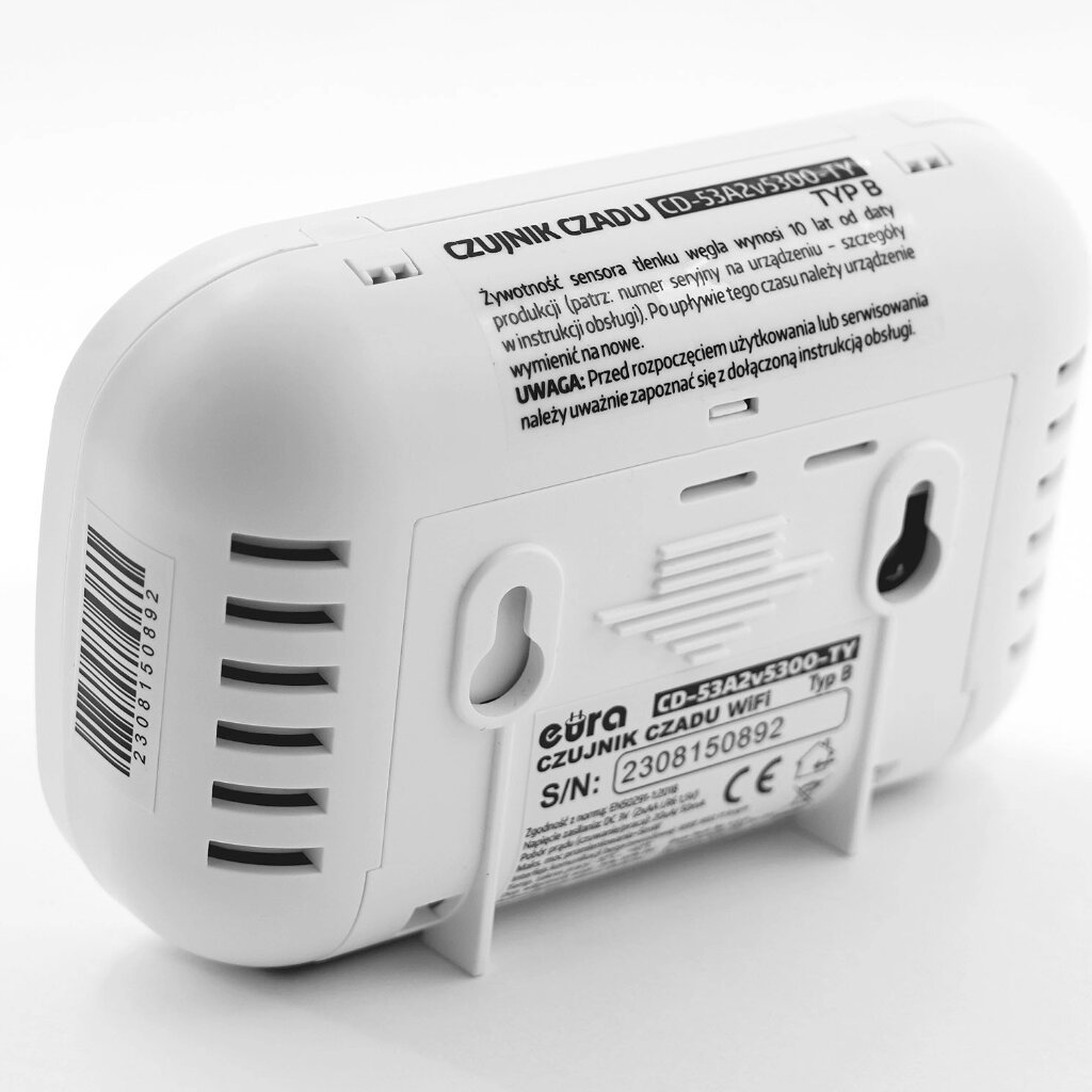Anglies monoksido detektorius Eura CD-53A2v5300-TY WiFi цена и информация | Dūmų, dujų detektoriai | pigu.lt