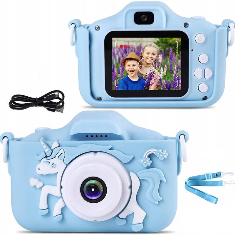 Цифровой фотоаппарат Children's camera Blue x5 Unicorn цена | pigu.lt